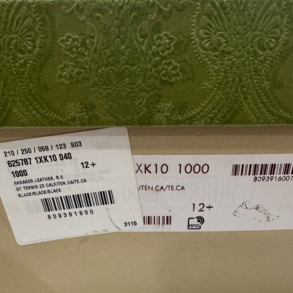 Gucci Ace GG Embossed Black Leather Sneakers Men’s 12.5 - Picture 9 of 10